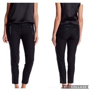 Vince Black Piped Wool Blend Trouser Pants Size 8